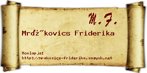 Mrákovics Friderika névjegykártya
